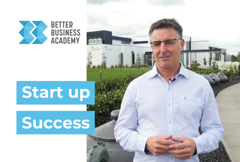 Video still of Geoff Knox talking about start up success